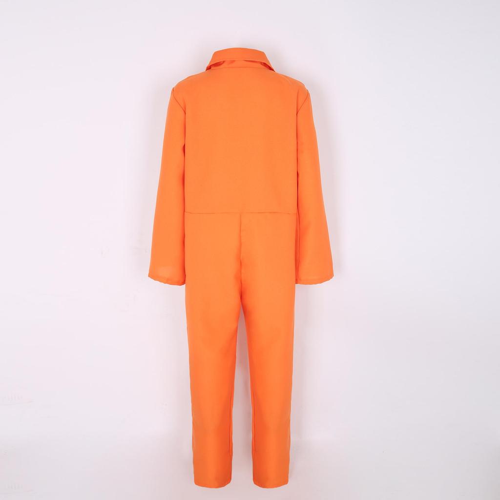 Unisex Halloween Cosplay Yellow Prisoner Costume for Adults and Kids