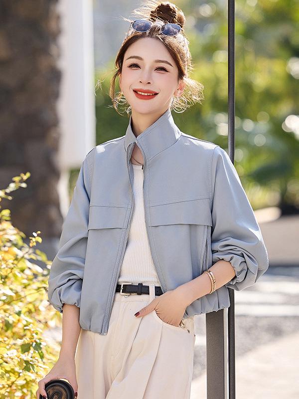 Women's Genuine Lambskin Motorcycle Leather Jacket - Short Coat, Spring/Autumn 2025 Edition