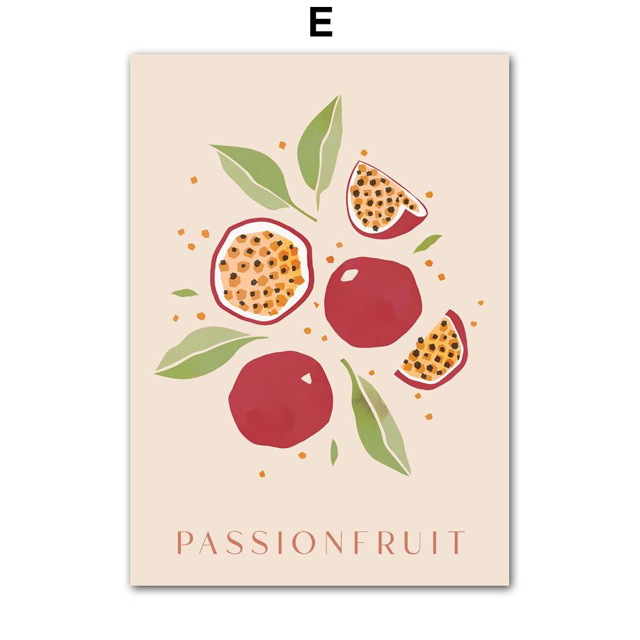 Grapefruit Raspberry Cherry Banana Lemon Posters And Prints Canvas Painting Nordic Wall Art Pictures For Kitchen Room Decor