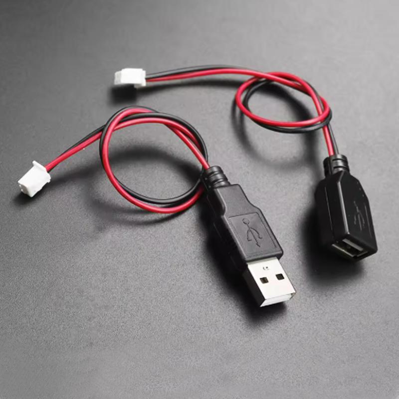 USB Male And Female Head to XH2.54-2P Terminal Wire 2-Core Power Socket DIY Accessories for PH2.0 Terminal Wire