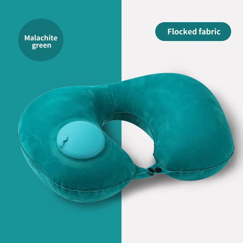 

U-Shaped Inflatable Travel Pillow Portable Air Neck Support Cushion Comfortable Sleeping Press To Inflate Pillow