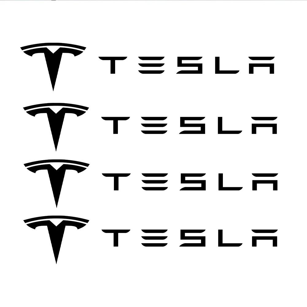 Autoaufkleber 2025 Neu Tesla 4 Stück PVC Auto Frontscheibenaufkleber Karosserie Dekorative Aufkleber Für Tesla Roadster Cybertruck Model 3 Mod