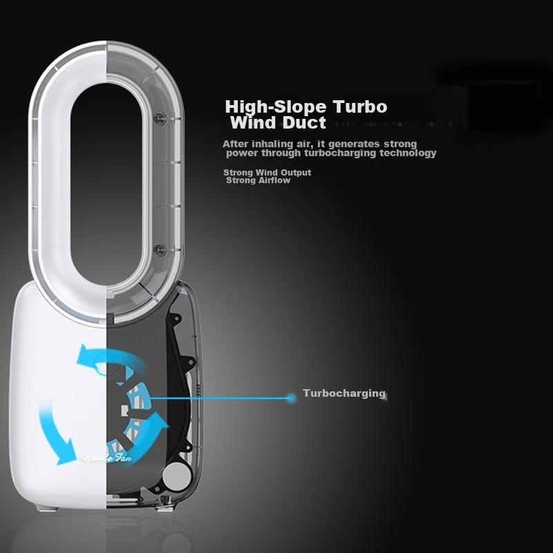 KOVOL Desktop Fan, Small Tower Fan,Plug-In USB, Quiet Air Conditioner Fan, Bladeless, White