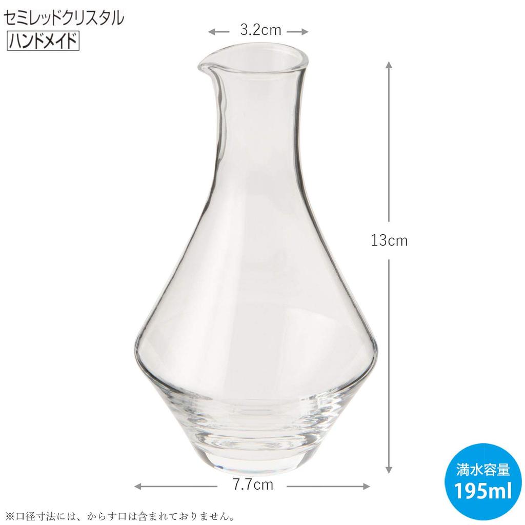 Toyo Sasaki Glass Sake Bottle, 195ml, Made in Japan, Carafe, 63703