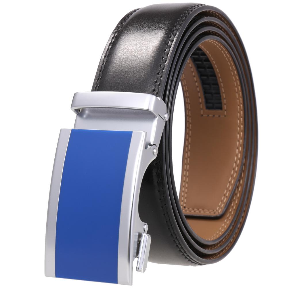 1Pcs Two-Layer Belt, Automatic Buckle Belt, Men'S Casual Belt Ly36-3 3050-1