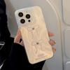 Electroplated silver bead bow is suitable for iPhone16promax Apple 14 laser mobile phone case 12/13 large hole 15.