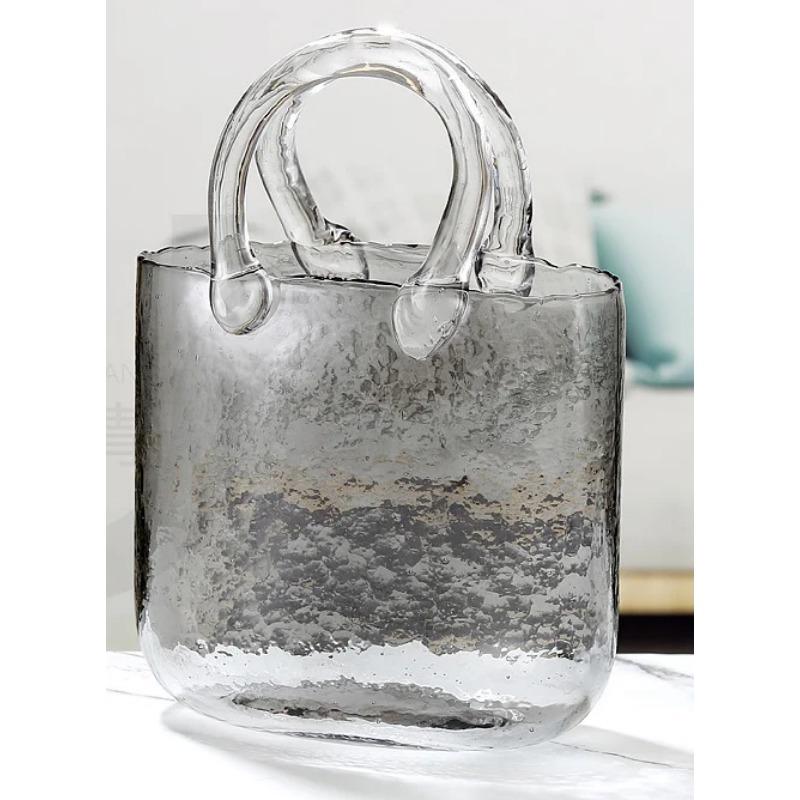 

Скандинавский домашний декор Скандинавский стиль Ins Оригинальная сумка Стеклянная ваза Дизайнерская сумочка Гидропонная цветочная корзина Рыбоводство