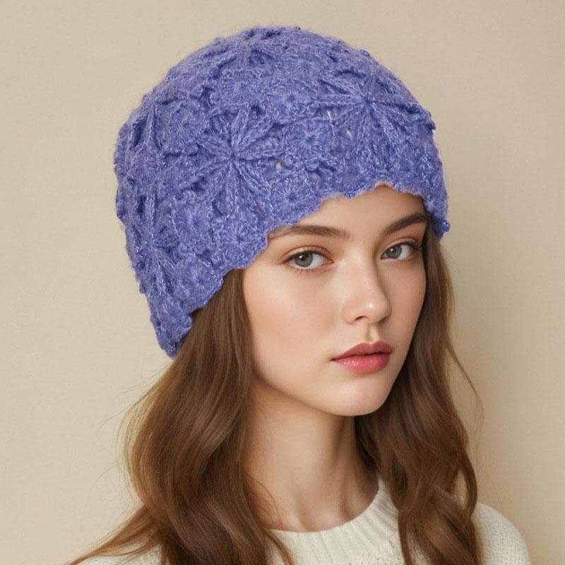 Módní Pevná čepice s čepicí pro ženy Zimní čepice Pletená podzimní čepice Skullies Květiny Dámská Teplá čepice s čepicí Baret Cestovní čepice
