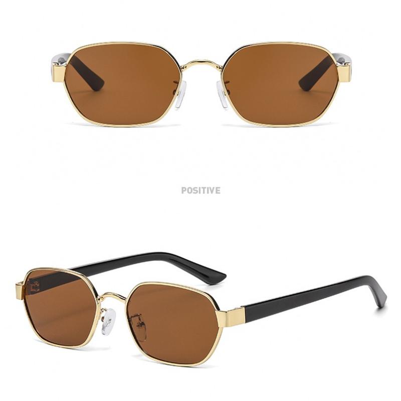 Polygonal Metal Frame Sunglasses Outdoor Driving Travel Fashion Decorative Shades for Men Women