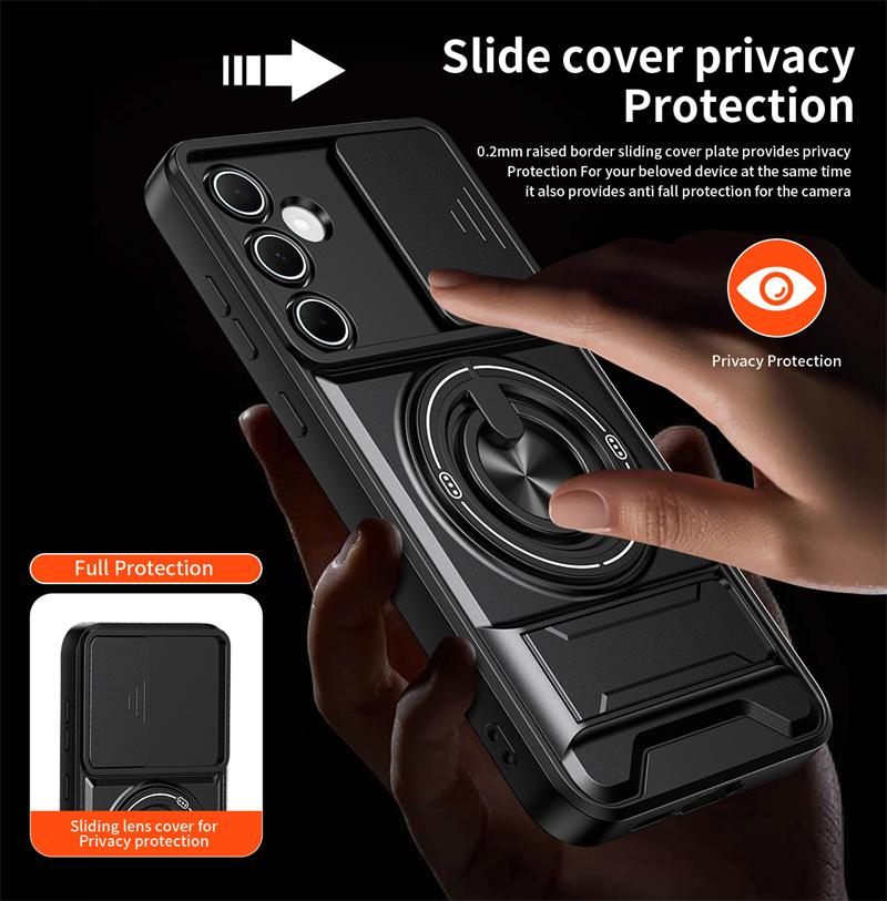 Funda For Samsung Galaxy A55 A35 A54 A53 A52 A52S A51 A71 A72 A73 4G 5G Case Armor Magnet Stand Ring Slide Lens Protect Cover