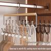 Solid Wood Multifunctional Strappy Vest Hanger with Multiple Hooks for Home and Dormitory Use