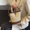 Casual woven straw bag new lazy wind vacation fashion portable messenger bag bucket