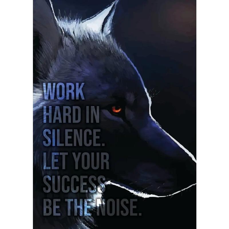 Mindset Is Everything Lion Eagle Wolf Cat Tiger HD Pictures Poster Inspirational Quotes Canvas Painting Wall Art Room Home Decor