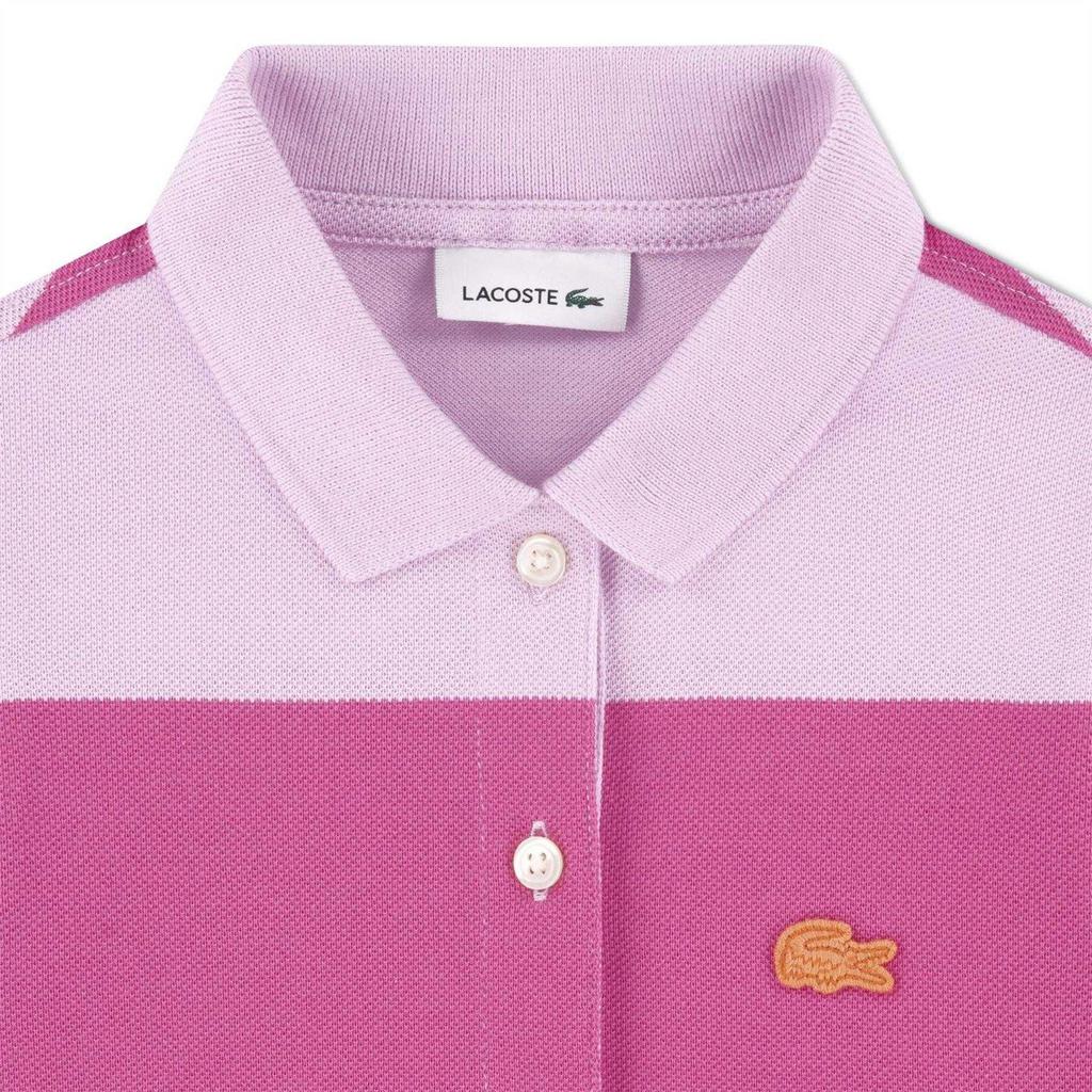 Lacoste Girls Striped Polo Shirt Dress