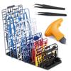 SALUDABLE Gunpla Runner Stand Plastic Model Tool Tweezers Opener Set 16 (Shallow L-Shaped (Max. Tweezers))