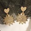 Personality Trend Simple Fashion Alloy Sunflower Pendant Love Earrings, Exaggerated Niche Versatile
