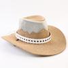 Western Cowboy Hat Men and Women Summer Breathable Sunscreen Visor Hat Big Brim Outdoor Travel Straw Top Hat