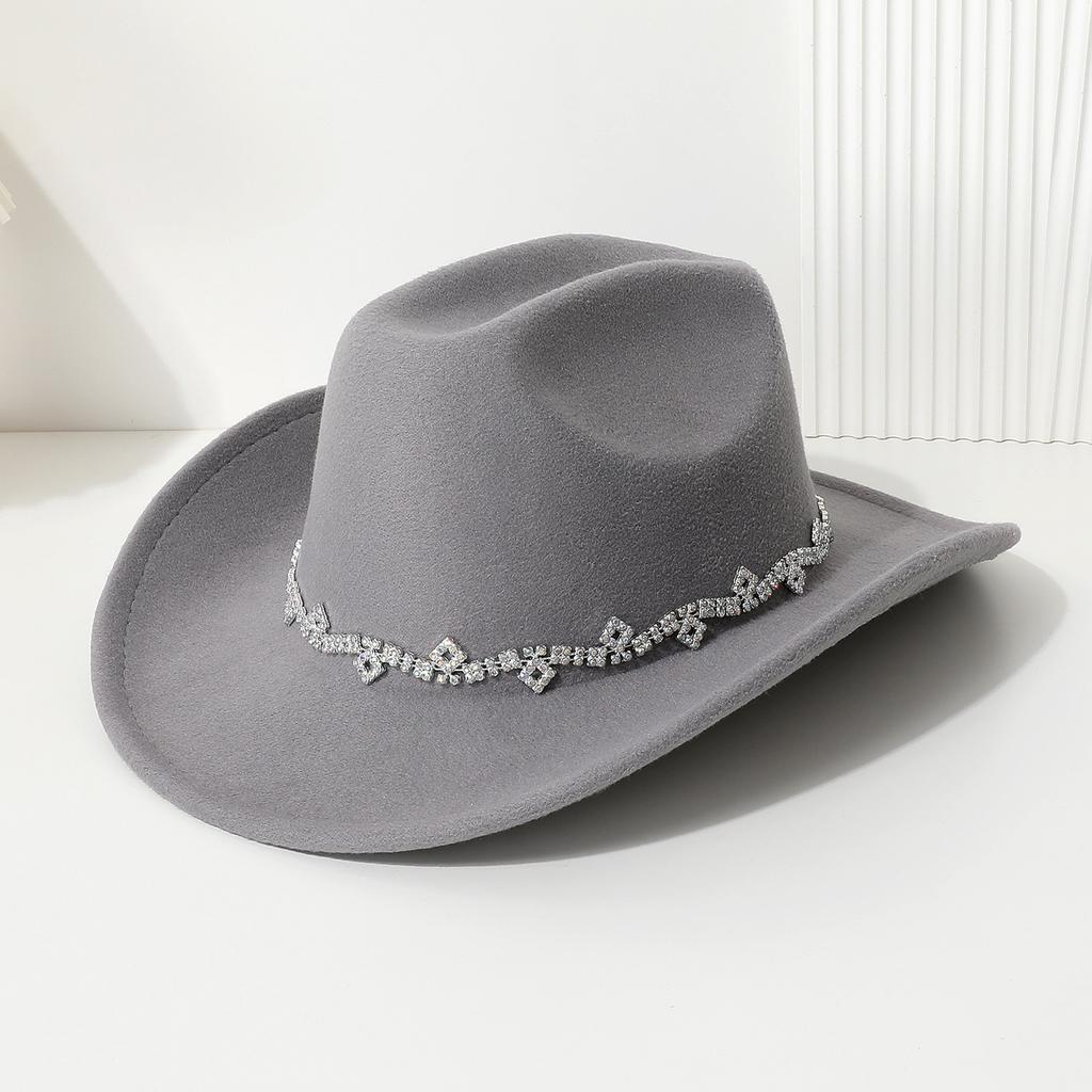 Western Cowboy Top Hat Ladies Festival Party Jazz Hat Men's and Women's Casual Top Hat Felt Hat