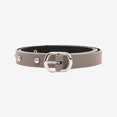 INSILENCE DAMEN Skinny Ledergürtel mit Nieten BEIGE