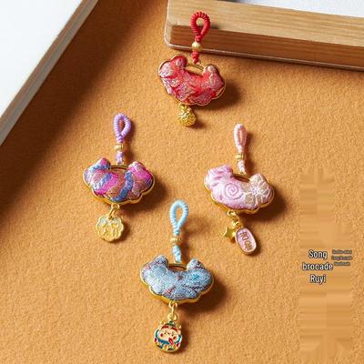 Handmade Auspicious Ruyi Pendant with Song Brocade Tassel