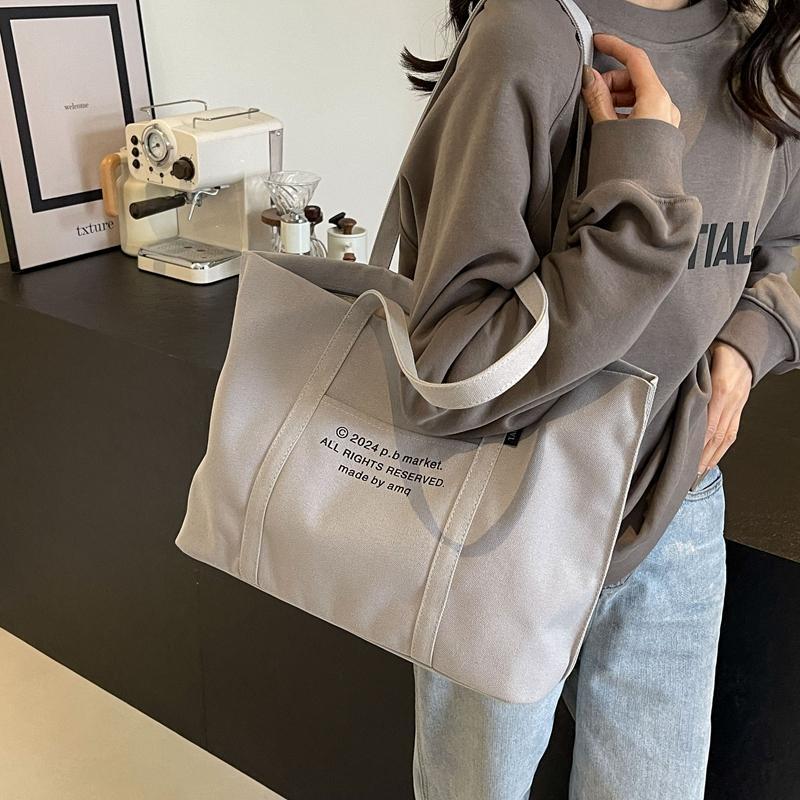

2025 Women s Large Capacity Canvas Tote: Versatile Summer Shoulder Bag for College Commute