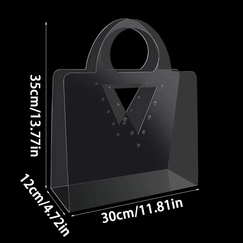 1PC Bouquet Flowers Wrapping Handbag Without Ribbons Valentine's Day Transparent Handbag Party Gift