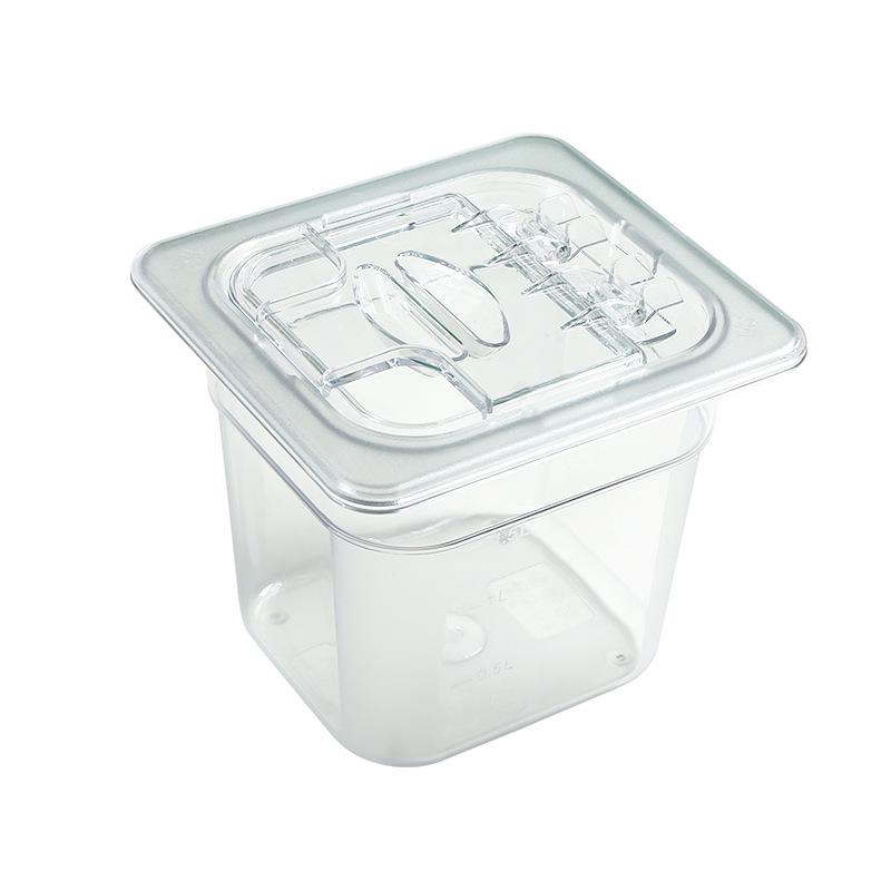 Transparente rechteckige Acryl-Heißtopfschale und Frischhalte-Obst-Auslagebox