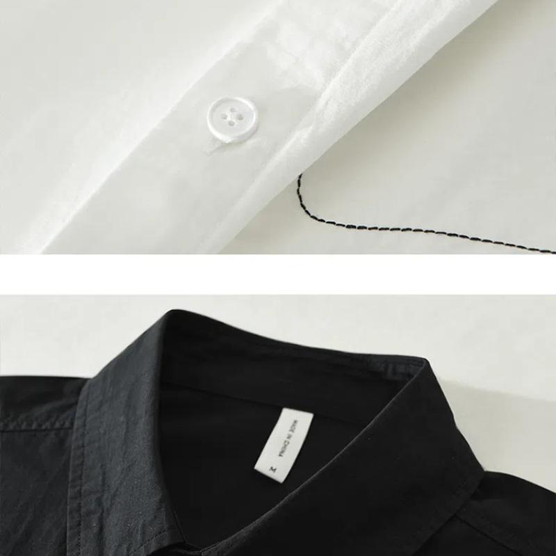 Summer Korean Fashion Mens Shirts Casual Pure Cotton Men's Short Sleeve Shirt Youth Streetwear Loose Tops Design Printed Shirt