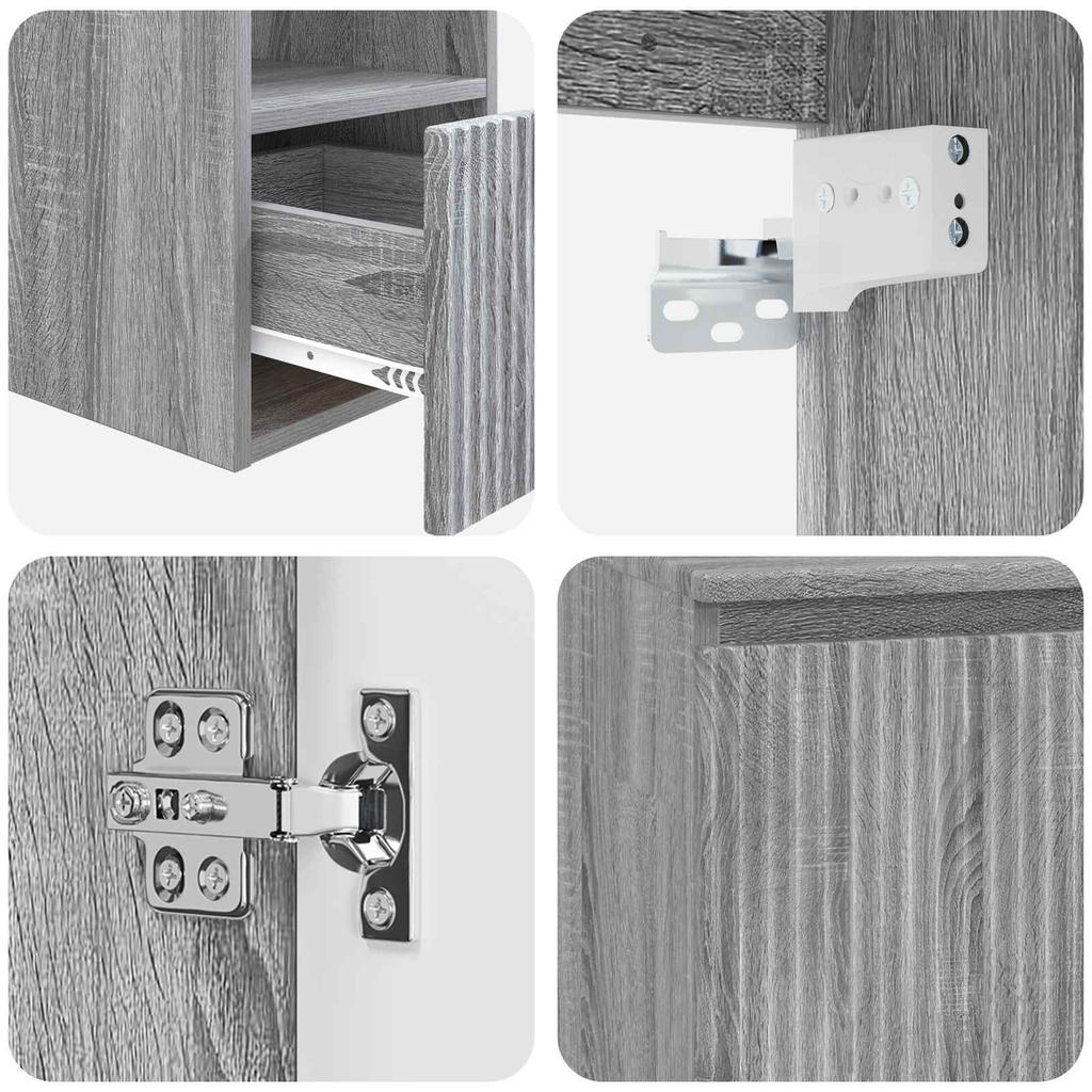 Bathroom Furniture Set 2 Pcs Grey Sonoma Engineered Wood