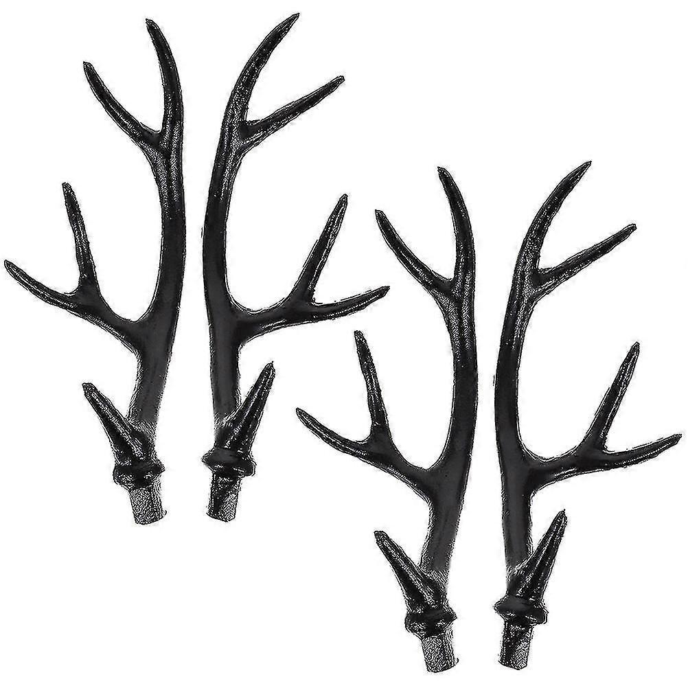 2 Pairs Deer Antlers Simulated Deer Horns Diy Headpiece Halloween Cosplay Accessories