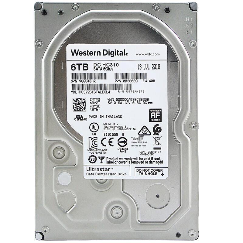 WD HC310 Enterprise SATA 6TB HDD with SATA Cable & Screwdriver Kit
