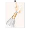 Wall Art Beige Paris Vintage Building Champagne Flower Fashion Girl Living Room Decor Canvas Painting Posters And Prints Picture