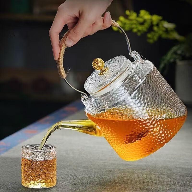 Shangqi Hammered Glass Teapot with Beam Handle