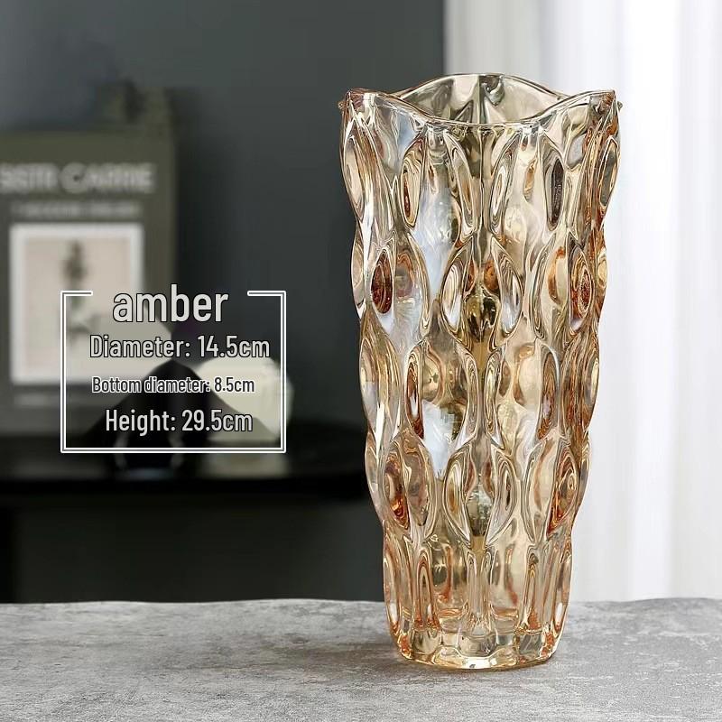 Bohemian Modern Clear Glass Vase for Home Decoration and Hydroponic Flower Arrangements in Living Room