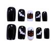 European & American Halloween Press-on Nails: Pumpkin, Skull, Bat Designs