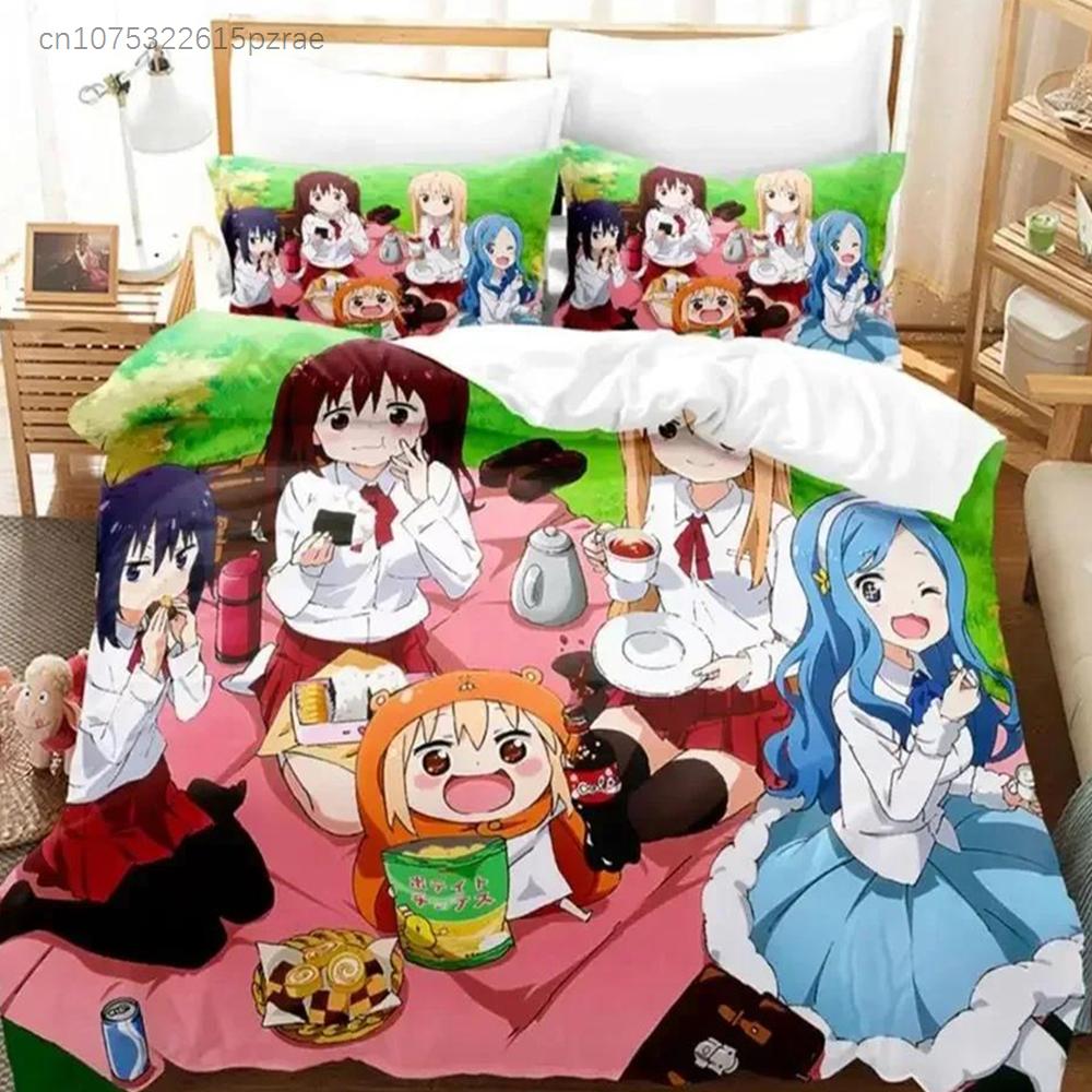 3D Print Anime The Himouto! Umaru-chan Bedding Set Printed With Pillowcase Bed Duvet Cover Soft Queen King Size Bedclothes Home