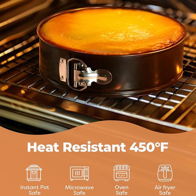 3Pack Professional Cheesecake Baking Molds Springform Pan Tin with Removable Bottom Nonstick Carbon Steel Cakes Mold Baking Tool