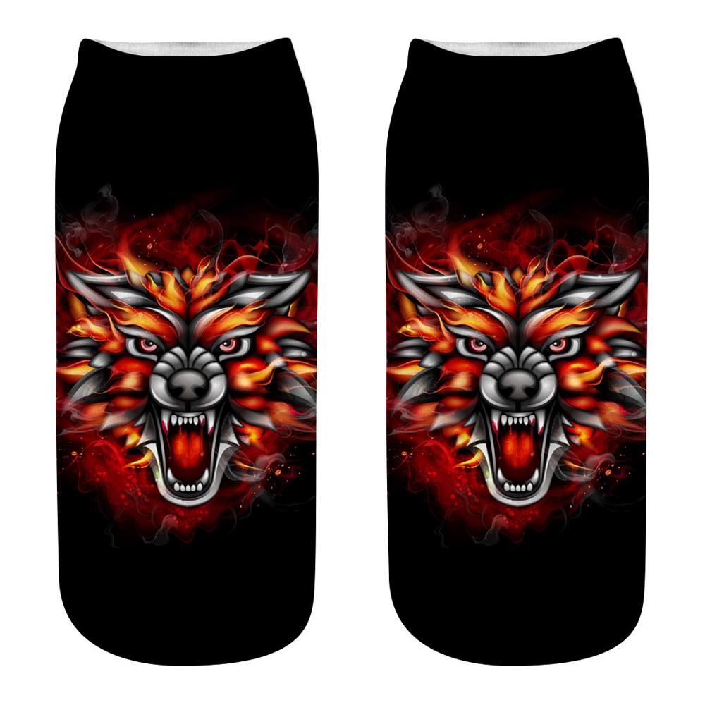 Wild Wolf Series Unisex Sox Women's Funny Cartoon Animal Cute 3D Print Ankle Socks  Fashion Punk Gothic Club Sokken