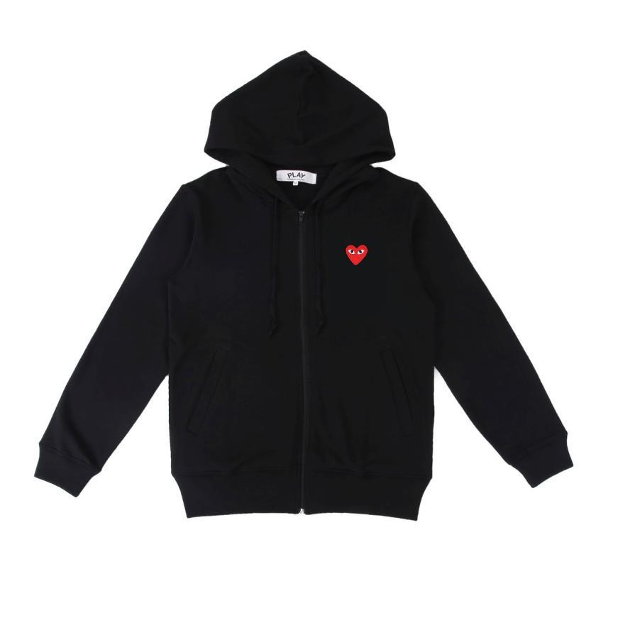 Chuan Jiu 2024 A/W Couple's Heart Hoodie Pullover with Stand Collar & Zipper