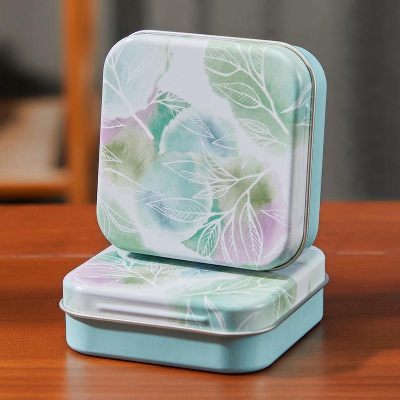 Portable Square Flip Metal Tin Storage Box Durable Rust-free Container for Candy Pills Coins DIY Craft Supplies