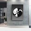 Tai Chi Balance Schwarz-Weiß Katzenabzüge Poster Leinwandbild Moderne Wandkunst Bilder Wohnzimmer Schlafzimmer Heimdekoration