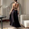 European and American sexy women's clothing new suspender sleeveless dress big halter strap high waist dress