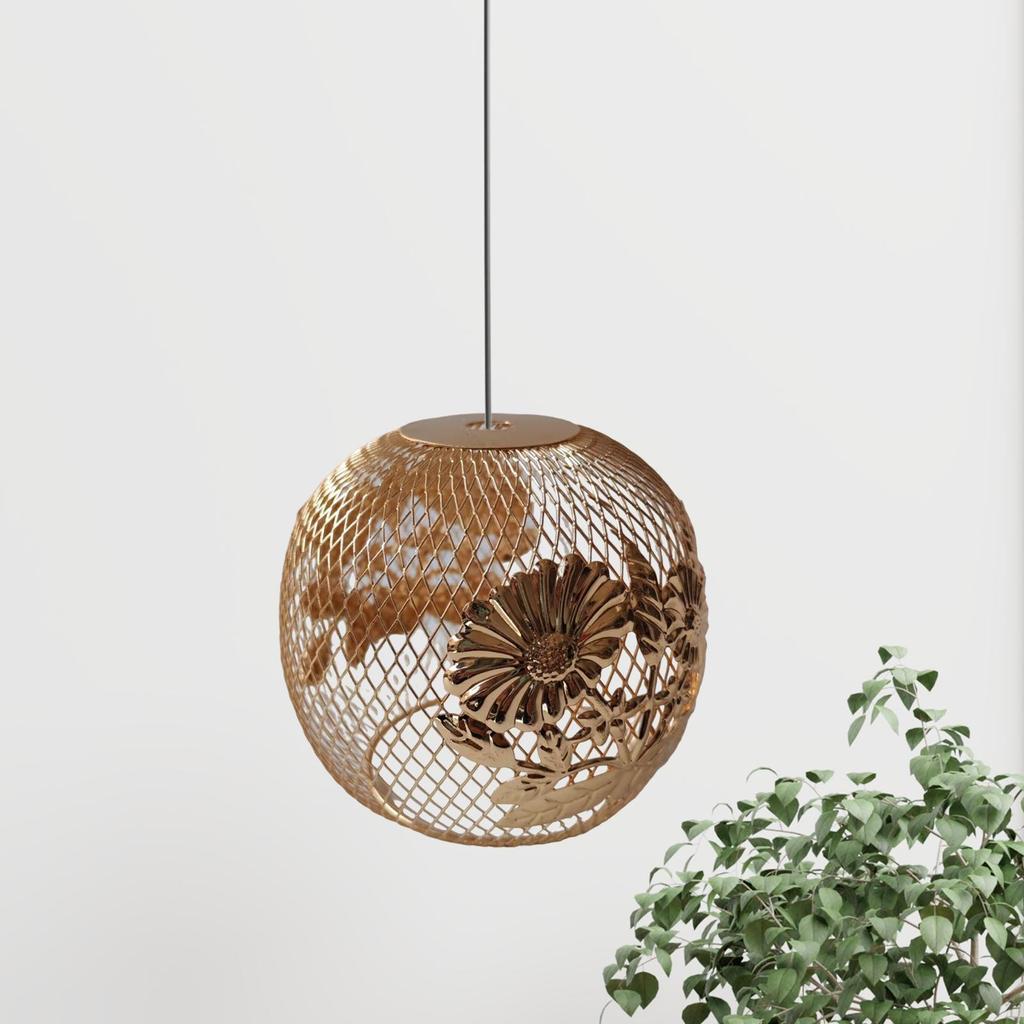 Pendant Lamp Shade Hollow Out Light Bulb Cage Cover Metal Wire Guards Guard for