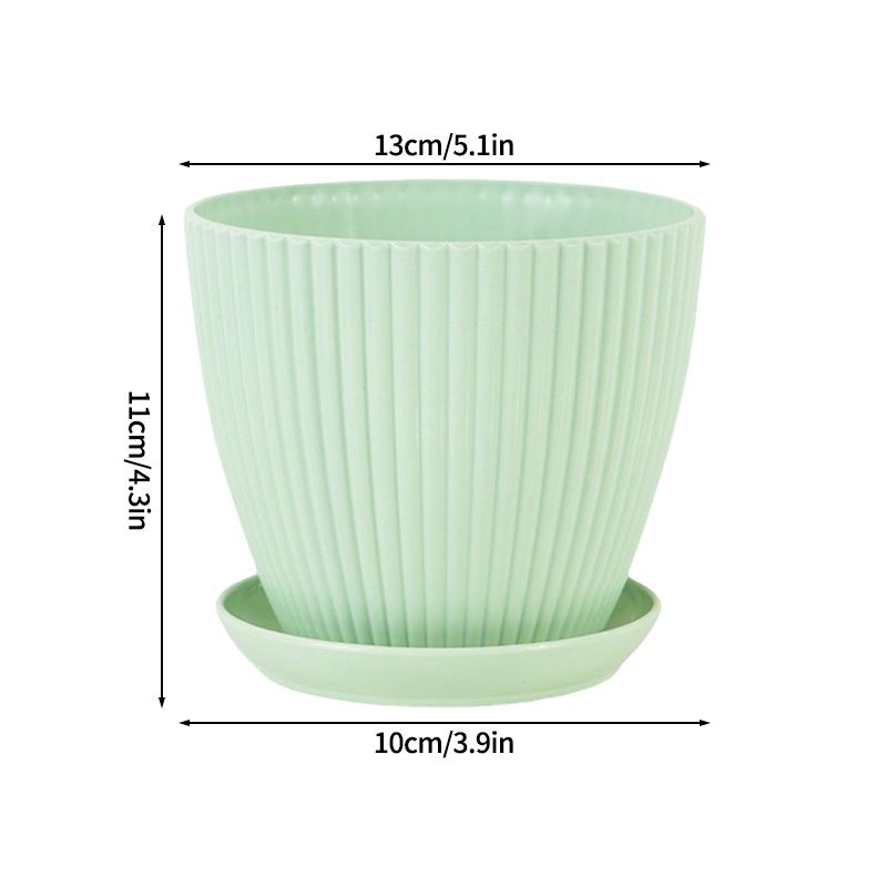 Plastic Flowerpot Indoor Outdoor Planter Flower Pots for Plants with Tray Home Decoration Potted Plant Holder Gardening Supplies