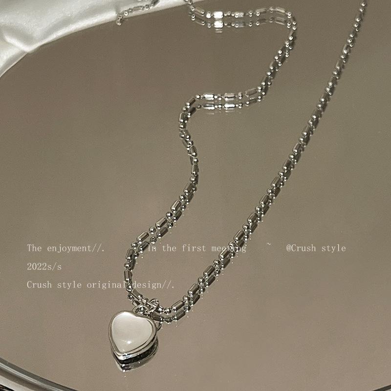 Gentle Love Pendant Necklace Female Sweet Cool Style Spice Girls Internet Celebrity Neck Chain Accessories New Versatile Collarbone Chain