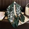 90*90cm Hair Scarf Women Shawls Fashion Beach Silk Scarves  Luxury Kerchief Popular Print Square Bandannas Foulard Headscarf