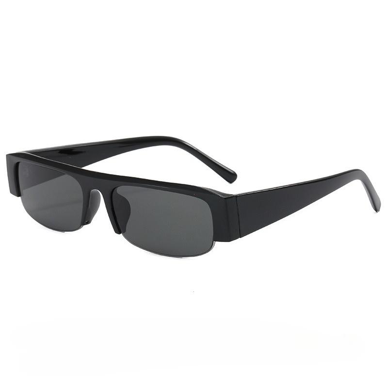 

New Small Rectangle Women Sunglasses Vintage Clear Lens Men Half Frame Eyewear Shades UV400 Other