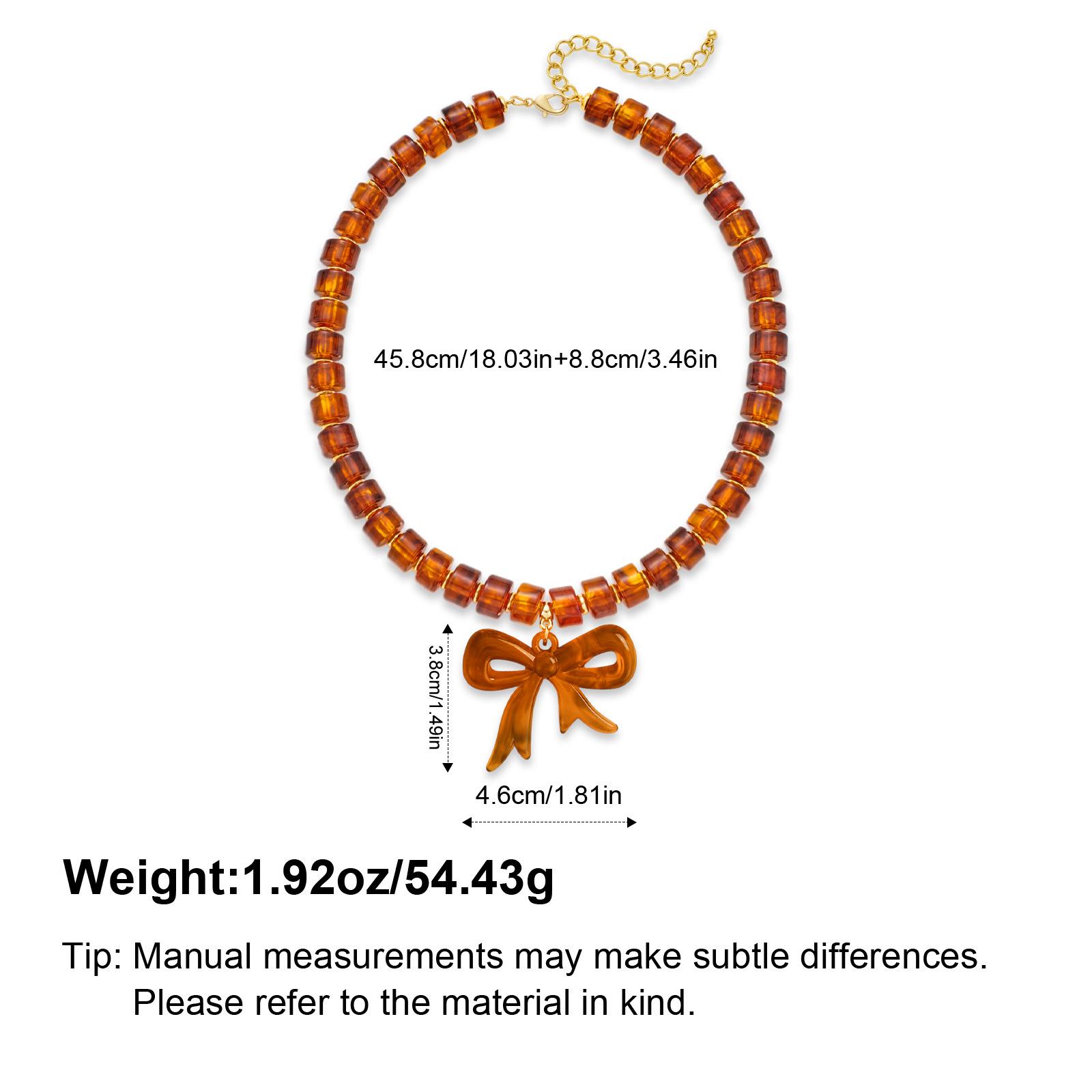 Amazon Express Express Express Exaggerated Bow Resin Pendant Necklace Wholesale