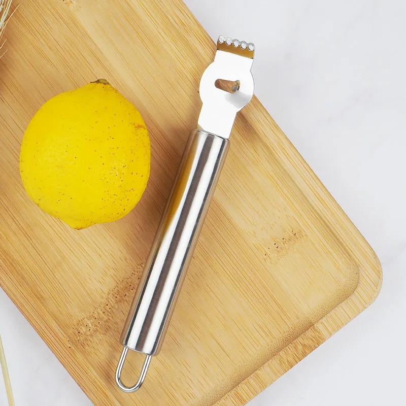 Zitronenschäler Edelstahl Zestenreibe Reibe Limette Orange Zitrusfrüchte Schälen Barzubehör Messer Küchenhelfer