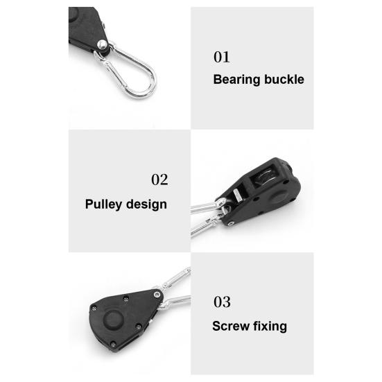 Venkovní kladka Přezka lana Silná nosnost Vysoká stabilita Kompaktní velikost Přenosný nastavovač kabelu Přezka věšáku na lano Campingové potřeby